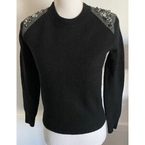 J. Crew • Merino Wool Beaded Shoulder Sweater